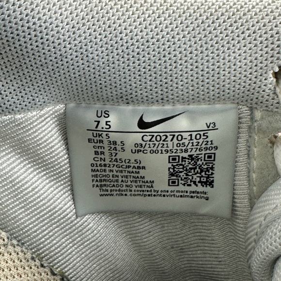 Nike Air Force 1 Essential White Beige Women's Size 7 5 - Picture 2 of 14